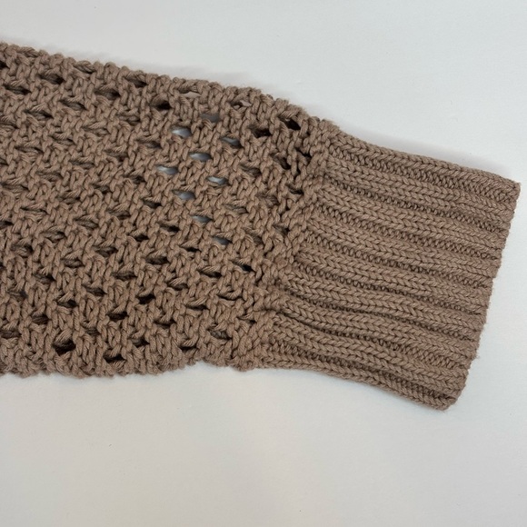 Abercrombie & Fitch Crochet Crew Sweater Size M Open Knit Cotton Cropped NEW - Picture 6 of 12